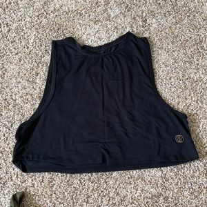 Crop black workout tank